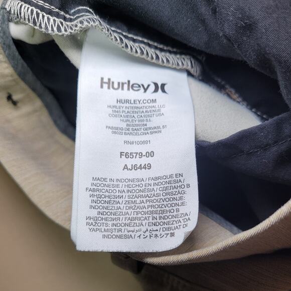 Hurley Men’s Phantom Hybrid Shorts 30 Khaki Dri-FIT 20” Flat Front EUC - Picture 8 of 13